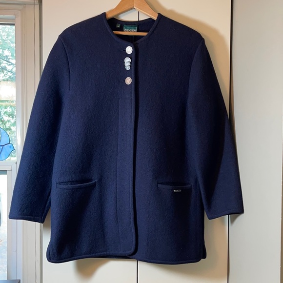 Geiger Jackets & Blazers - Geiger Collections, 38 (8),Classic, Navy Wool car coat,NWOT. Timeless.Warm+